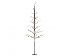 Warmwit360micro-LEDverlichteboomstaalzwartH180cm-Lumineo