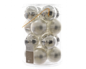 16Kerstballenglasglans-mat80mmzilverKSD-Ksd