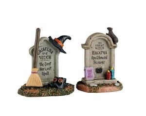WitchTombstones4x10x16cm2stHalloweenLEMAX-Lemax