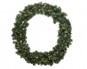 KerstkransImperialkransboD50cm40LEDgroenwitEverlands-Everlands