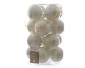 16Kerstballenglasemaille-mat80mmwinterwitKSD-Ksd