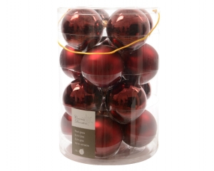 16Kerstballenglasglans-mat80mmossenbloedKSD-Ksd