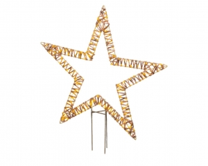 Classicwarm200Micro-LEDverlichtesteroptuinstekerwickerbruinH92cmLumineo-Lumineo