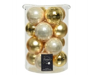 Kerstbalglasd8cmparelgoud16stkerstDecoris-Decoris