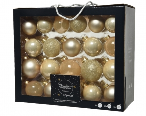 Kerstbalglasd7cmparelass42st-Decoris