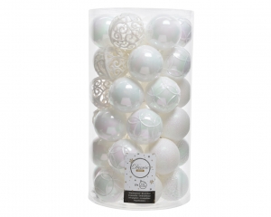 Kerstbalplasticmixdia6cmwitiris37stDecoris-Decoris