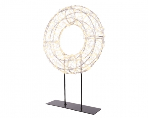 Warmwit300Micro-LEDverlichtekranstafellampwitzilver28x38cmLumineo-Lumineo