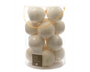 16Kerstballenglasemaille-mat80mmwolwitKSD-Ksd