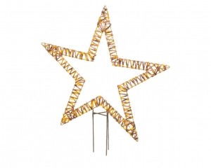 Classicwarm200Micro-LEDverlichtesteroptuinstekerwickerbruinH92cmLumineo-Lumineo