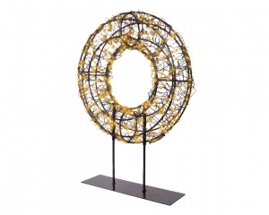 Classicwarm300Micro-LEDverlichtekranstafellampzwart28x38cmLumineo-Lumineo