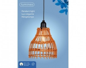 HanglampwickerLEDwarmwitI-Lumineo