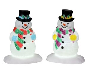 HollyHatSnowmanSetOf2BO45VKerst-Lemax