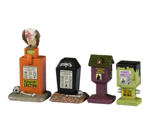 SpookytownGazette4x10x16cm4stHalloween-Lemax