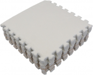 EcoToysNougatWitCheckeredPlucheSchuimrubberSpeelmat