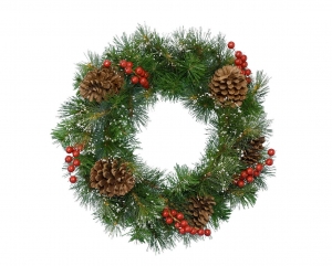 Kerstkranskransbesd50h15cmgroenwitEverlands-Everlands