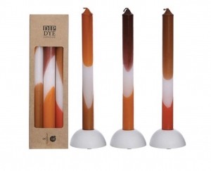 DipDyeCandlesSet3stOrangeBrown-Buitengewoondeboet