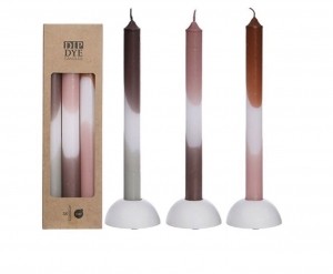 DipDyeCandlesSet3stPinkOlive-Buitengewoondeboet