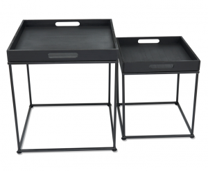 FitzLivingSalontafels-Vierkantebijzettafels-2Stuks-Zwart