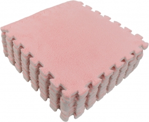 EcoToysRozePlucheSchuimrubberSpeelmat