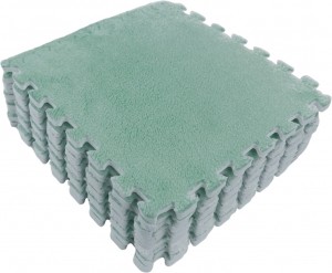 EcoToysStonegreenPlucheSchuimrubberSpeelmat