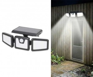 SolarWandlampMet3PanelenEnPIRSensor