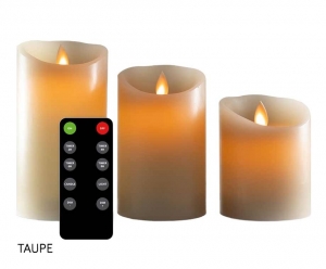 3-PACKOplaadbareLEDKaarsenTaupe