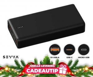 SEVVA20000mAhPowerbankmetSnelladen