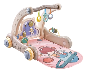 EcoToysRoze2-in-1ActiviteitenSpeelkleedenLooptrainer