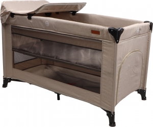 MamaLoesRaffTaupeDeluxeCampingbedinclAankleedvlak