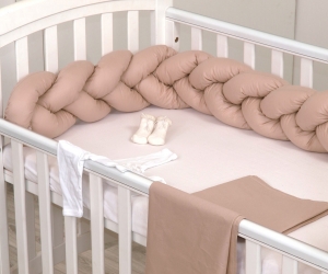 MamaLoesAmyBeige210cmBraidedBedbumper