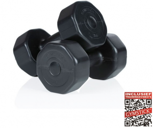 GymstickVinylDumbbellSet-2x5kg-Zwart