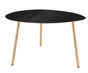 LeitmotivBijzettafelOvoidEnamelSmall-ZwartGoud