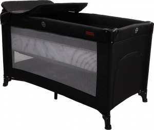 MamaLoesRaffZwartDeluxeCampingbedinclAankleedvlak