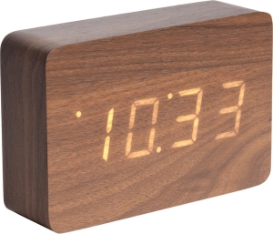 KarlssonSquareLEDAlarmklokDarkWood