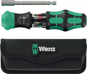 Wera05051520001KraftformKompakt28RABitschroevendraaierInEtui-6In1Multi-bit-MetRatelfunctie