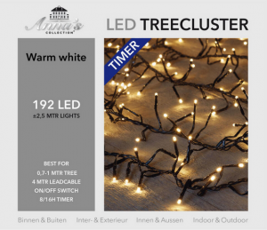 Kerstverlichting07-1metertreecluster192LEDwarmwitmettimerAnnascollection-Annascollection