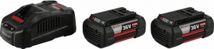 Bosch1600A00L1U36VLi-ionAccuStarterset2x6AhAccu