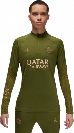 NikeParisSaint-GermainXJordanStrikeTrainingstrui14-Zip2023-2024DamesDonkergroenBeige