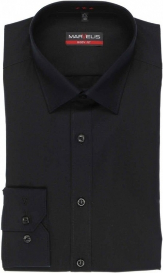 MarvelisStrijkvrijOverhemdBodyFitZwart42