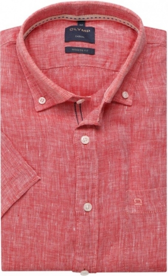 OLYMPCasualModernFitLinnenhemdrood