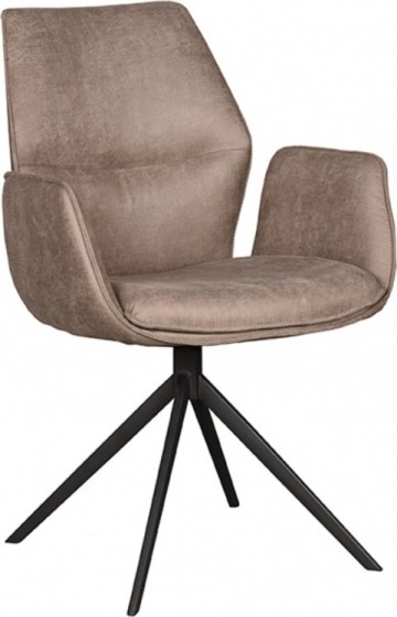 LABEL51DraaibareEetkamerstoelMellowMicroSuede-Taupe