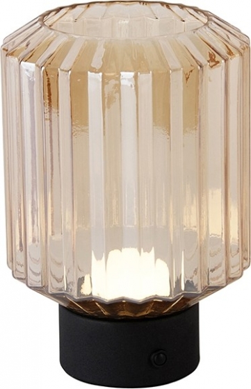 Modernetafellampzwartmetamberglasoplaadbaar-Millie