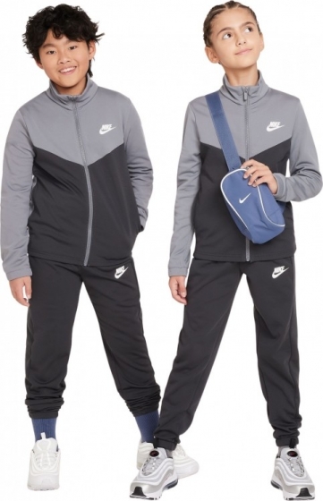 NikeSportswearTrainingspakFull-ZipKidsDonkergrijsGrijsWit
