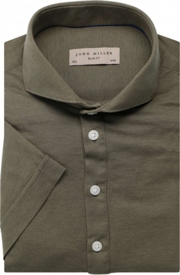 JohnMillerSlimFitPoloshirtKortemouwgroen