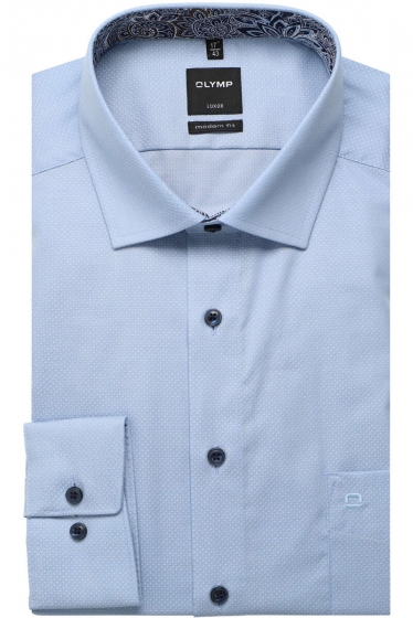 OLYMPLuxorModernFitOverhemdblauw