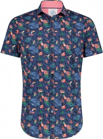 AFishNamedFredOverhemdSSJungleNavy5XL
