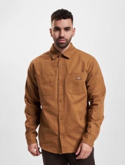 DickiesoverhemdDuckCanvasinbruin