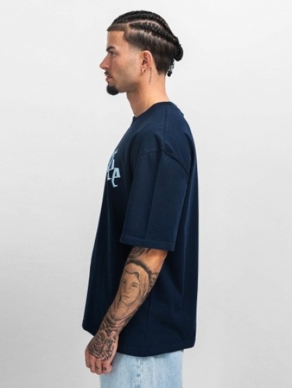 Dropsizet-shirtHeavyOversizeFrontLogoinblauw