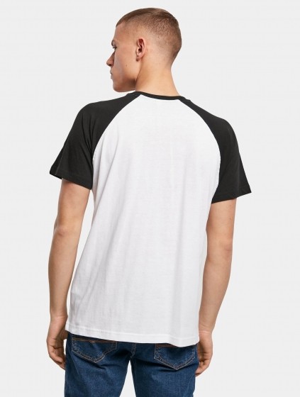 BuildYourBrandRaglanContrasT-ShirtMannenopkleurzwartMaatL
