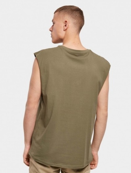 BuildYourBrandSleevelessTeeMannenopkleurgroenMaatM